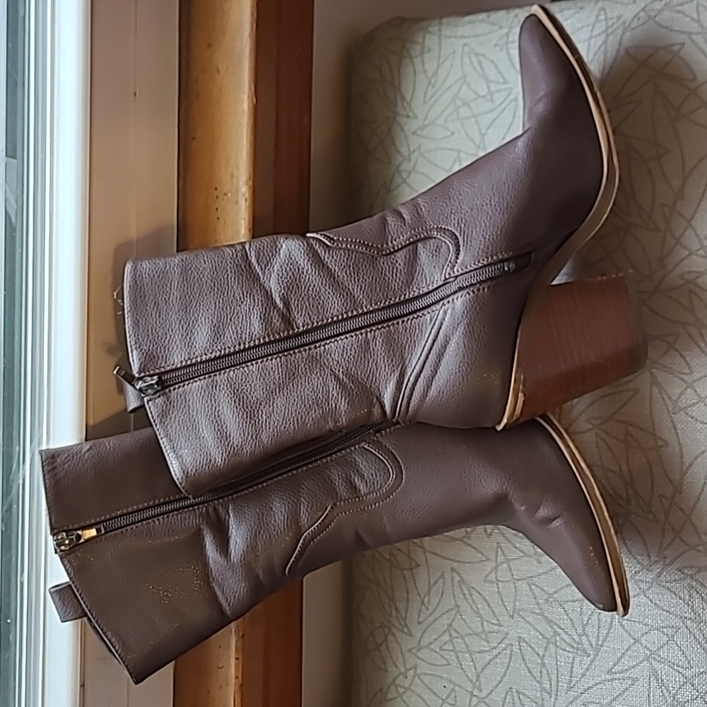 Asos dark brown pointy cowboy boot